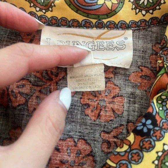 [Loungees] Vintage Paisley Cotton Kaftan House Dress - Picture 9 of 15